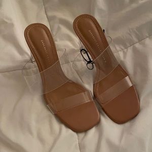 Zara vinyl block heels